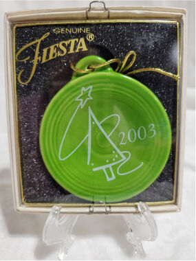 Fiesta 2003 Annual Christmas Ornament Shamrock Tree Mini Plate Original Box